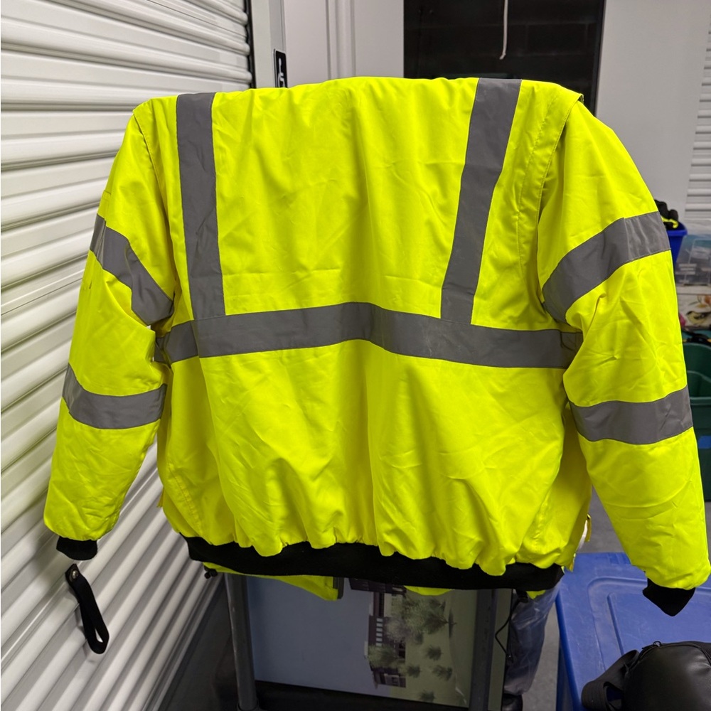 Majestic Yellow and Gray Performance Jacket with Reflective Stripes